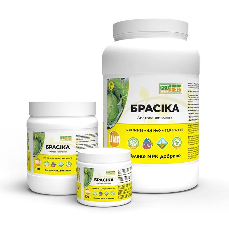 Добриво-гель Брасіка NPK 9-9-39 +6,6MgO +53,9SO3 +TE (Lima/GroGreen) 5 кг